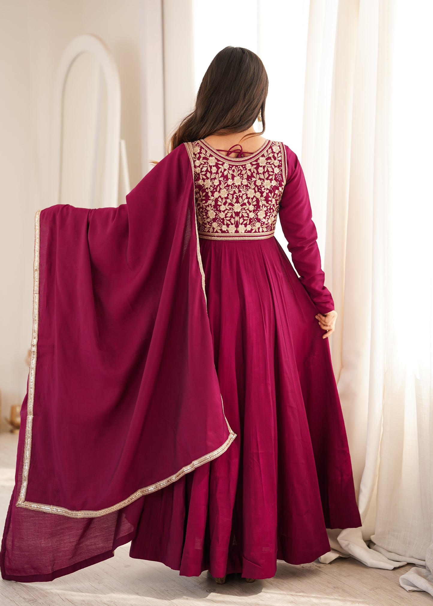 Royal Jacket Anarkali – Roman Silk Chanderi Luxe Set