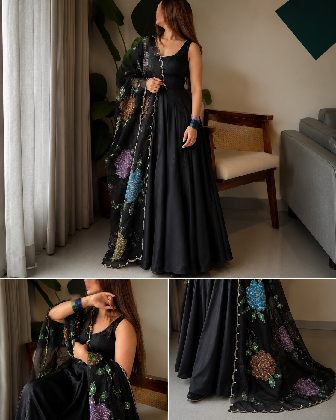 Natural Crepe Anarkali Set – Festive Flair Collection