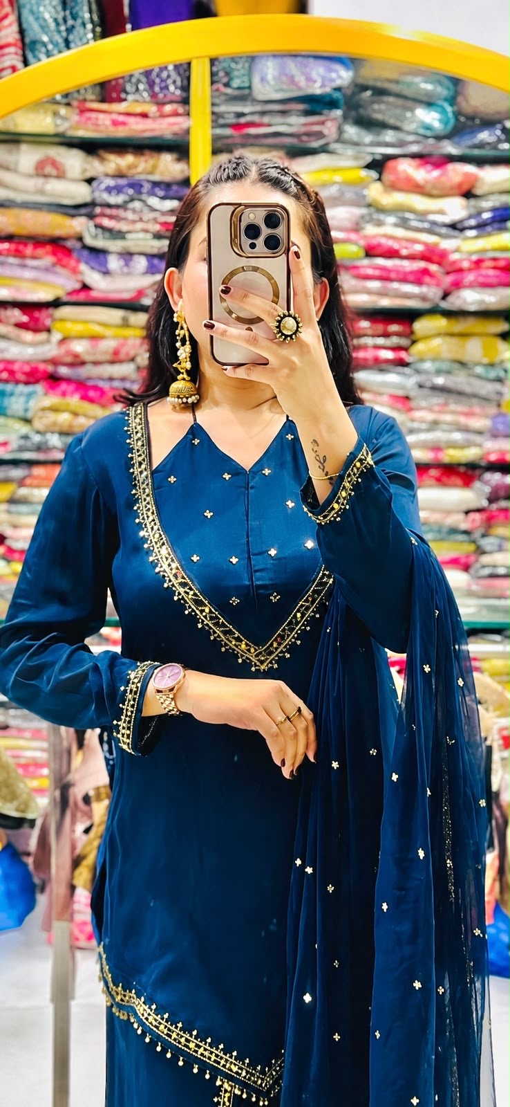 Mirror Moti Palazzo Set – Roman Glass Designer Wear