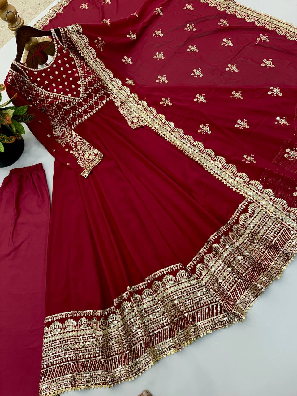 Dream Flair Gown Set – Designer Embroidered Outfit