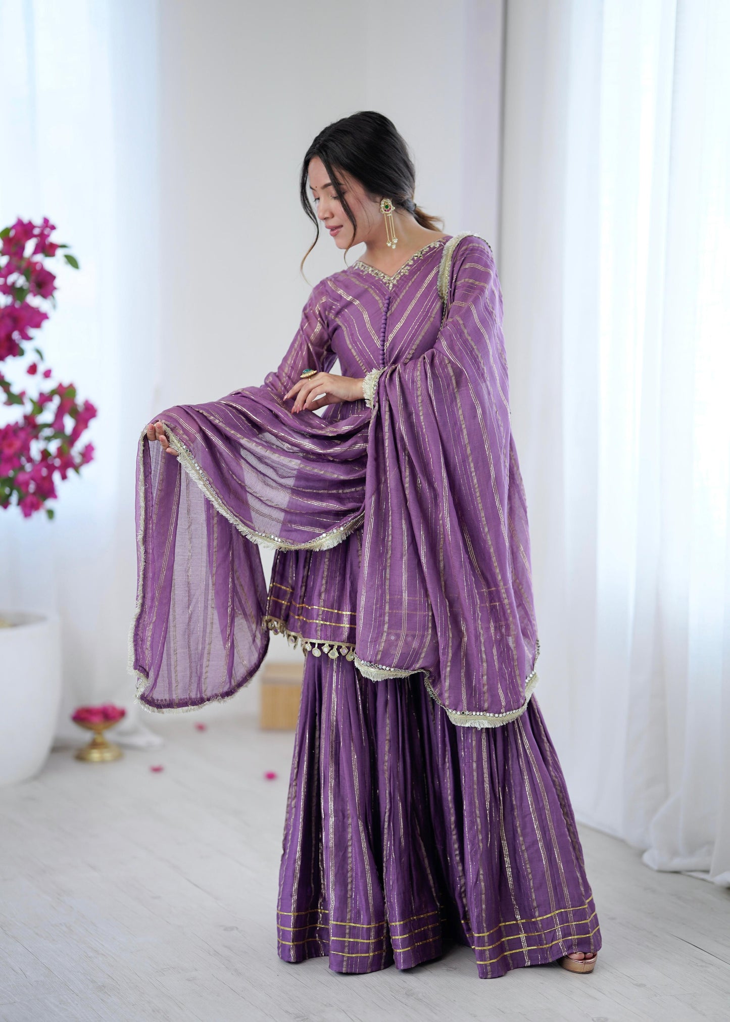 Noor-E-Ethnic Mirror Work Suit Set