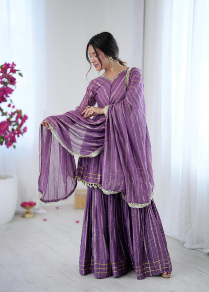 Noor-E-Ethnic Mirror Work Suit Set