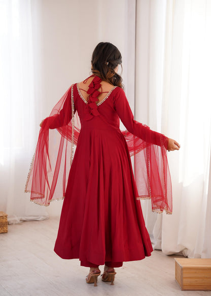 Roman Silk Chanderi Anarkali