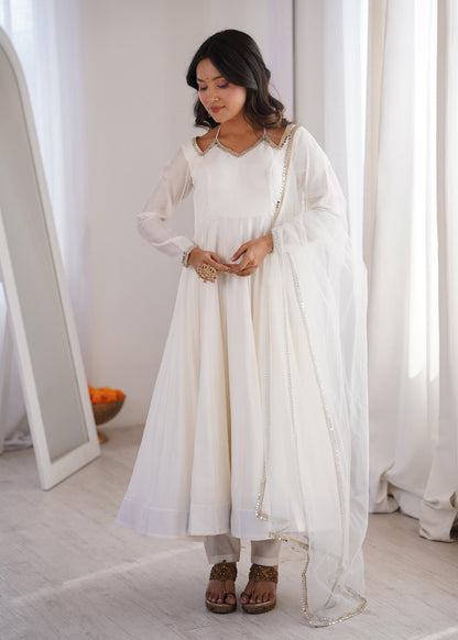 Roman Silk Chanderi Anarkali