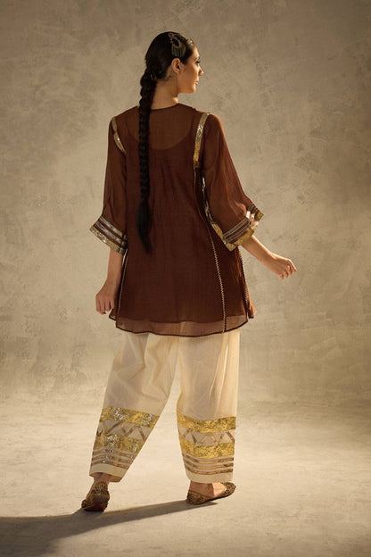 Celebrity Inspired Chinon Co-Ord Set with Fancy Gota Patti Work