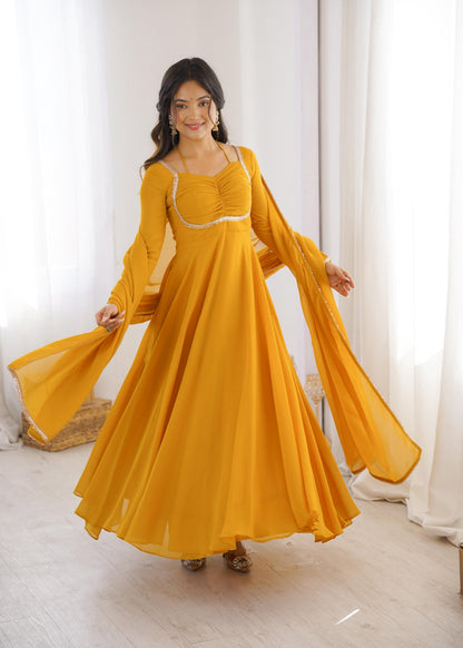Premium Fox Blooming Georgette Anarkali Gown Set