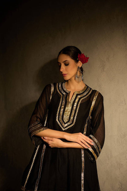 Celebrity Inspired Chinon Co-Ord Set with Fancy Gota Patti Work