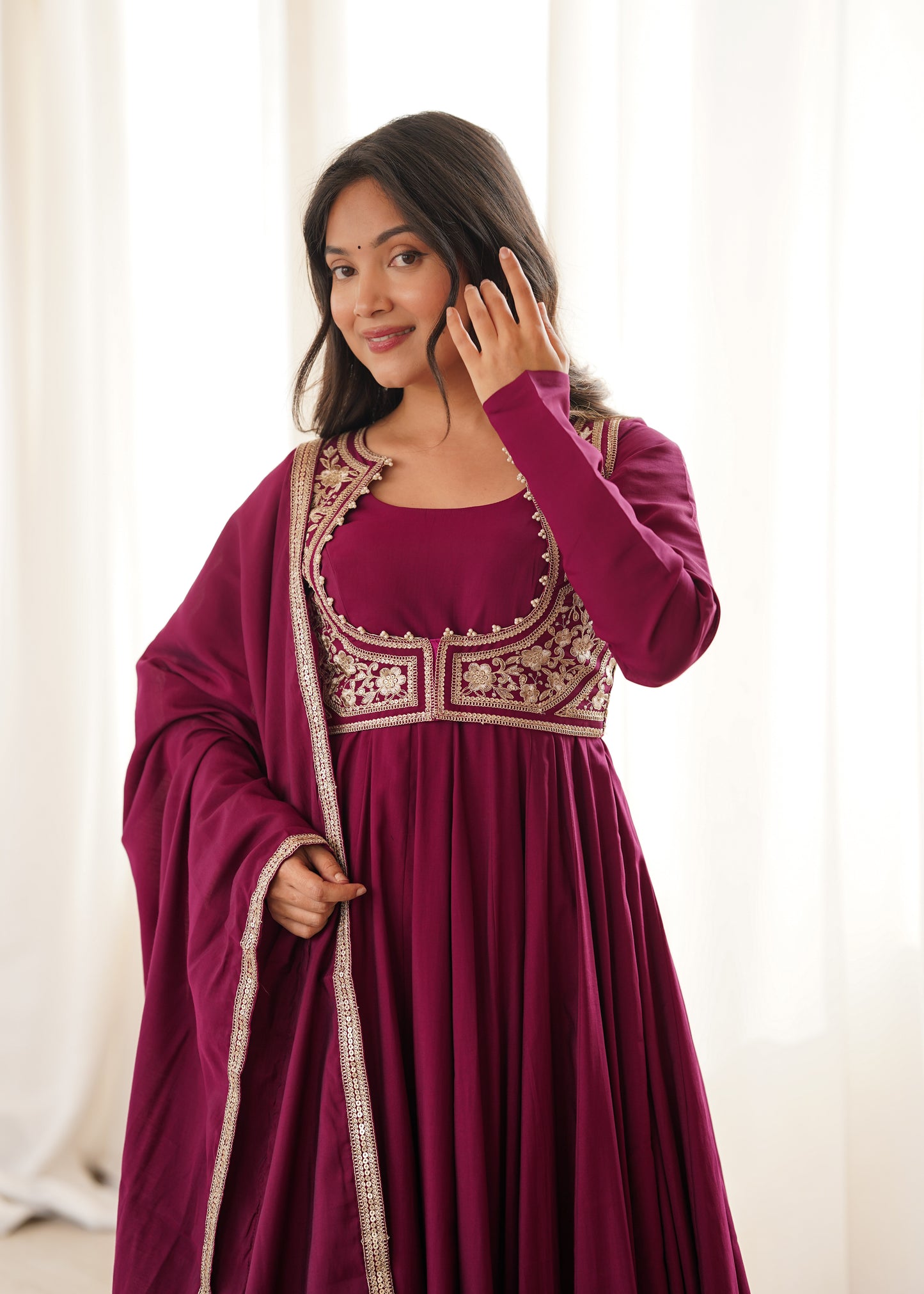 Royal Jacket Anarkali – Roman Silk Chanderi Luxe Set