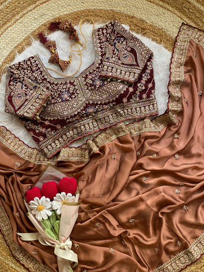 Peacock Collection Saree – Two Tone Rangoli Silk with Heavy Work