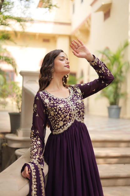 Simple Party Gown – Stylish Embroidered Outfit