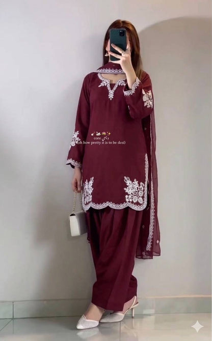 Nawabi Grace Suit – Embroidered Farshi Salwar Collection