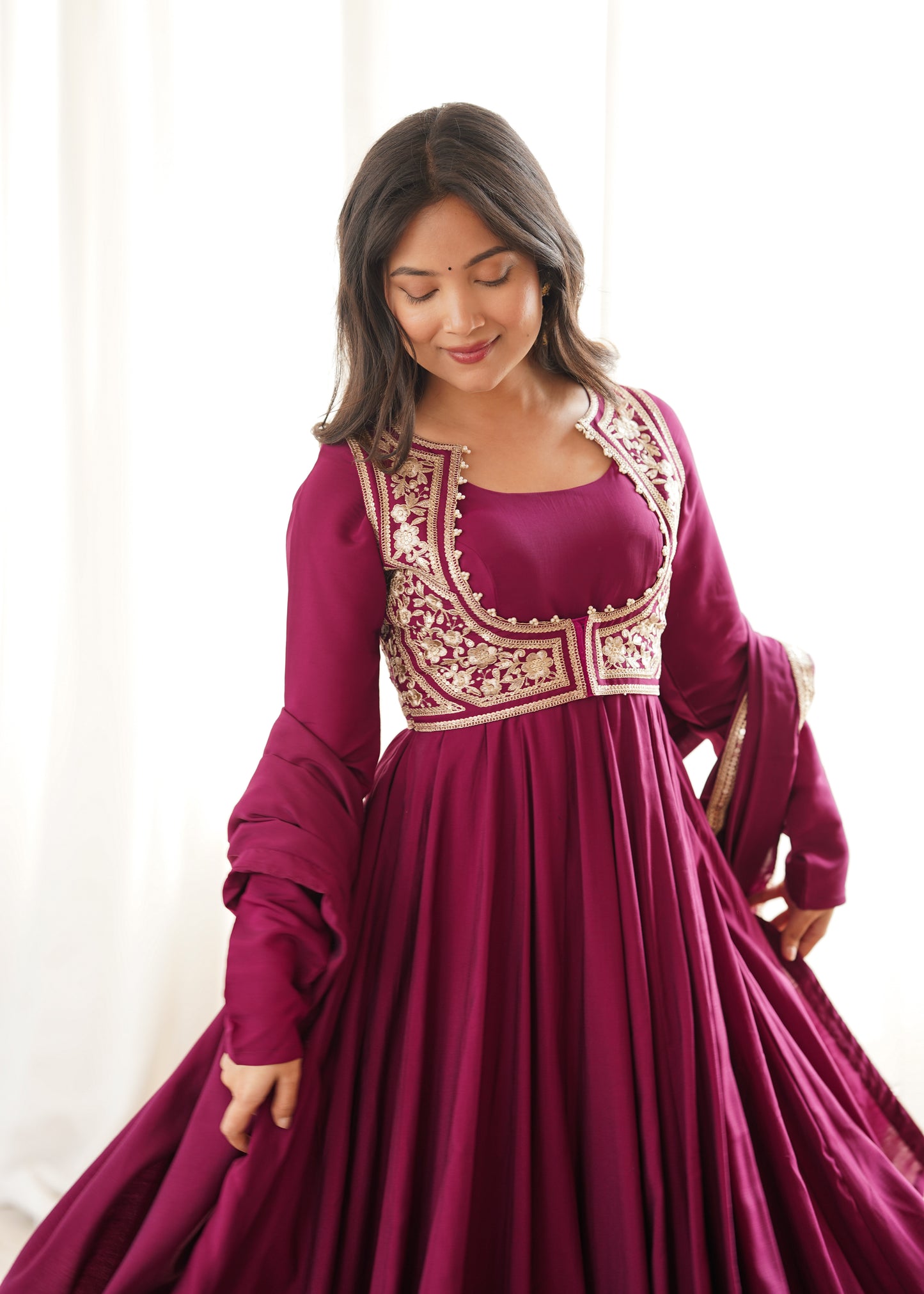 Royal Jacket Anarkali – Roman Silk Chanderi Luxe Set