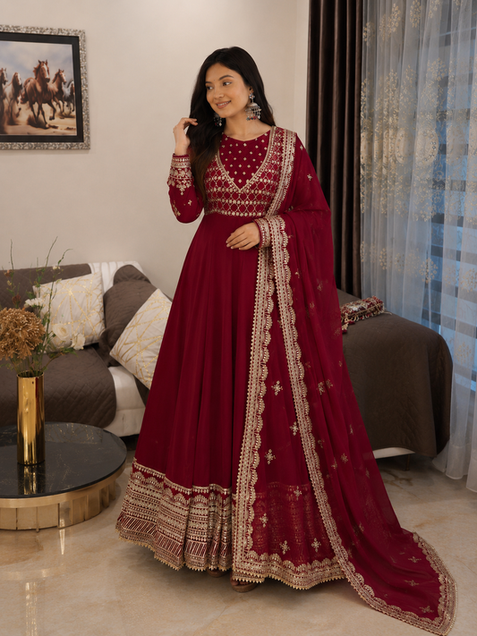 Dream Flair Gown Set – Designer Embroidered Outfit