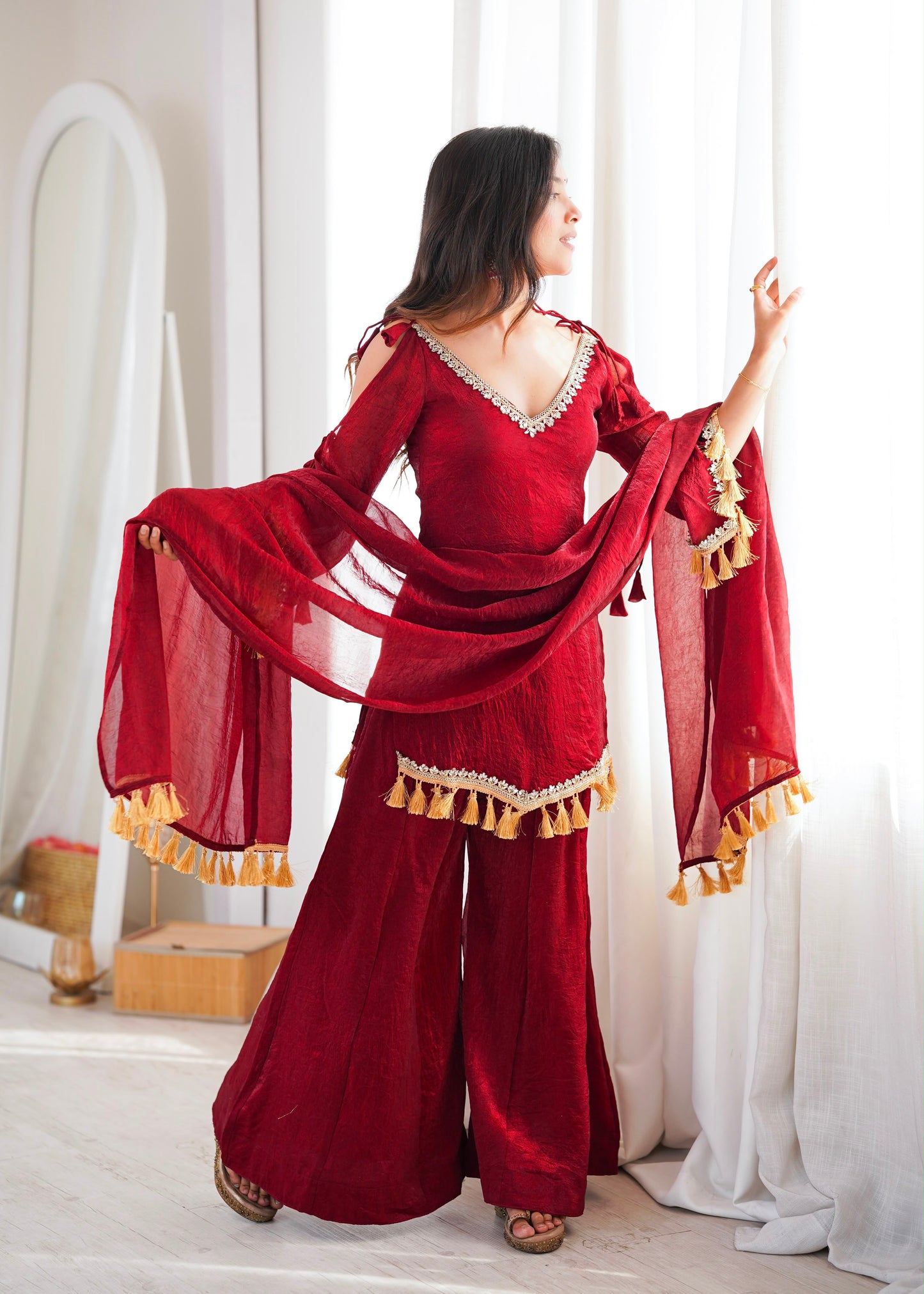 Classic Mirror Plazzo Set – Boutique Ethnic Wear