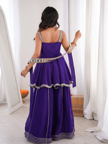 Mirror Belt Plazzo Set – Chinon Designer Outfit