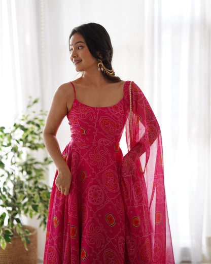 Elegant Printed Anarkali