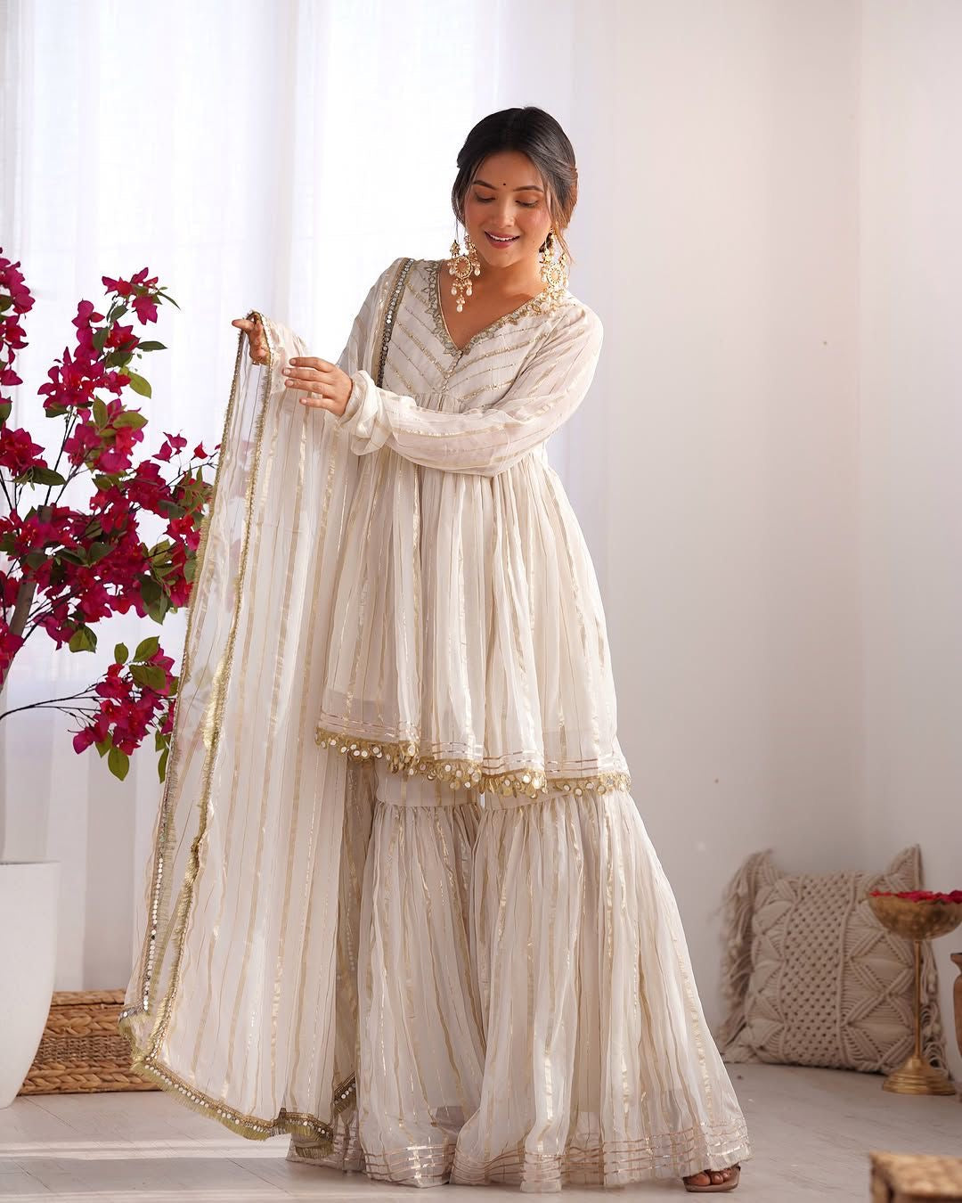 Noor-E-Ethnic Mirror Work Suit Set