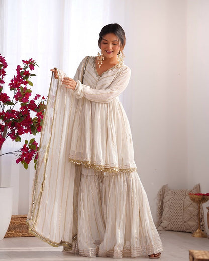 Noor-E-Ethnic Mirror Work Suit Set