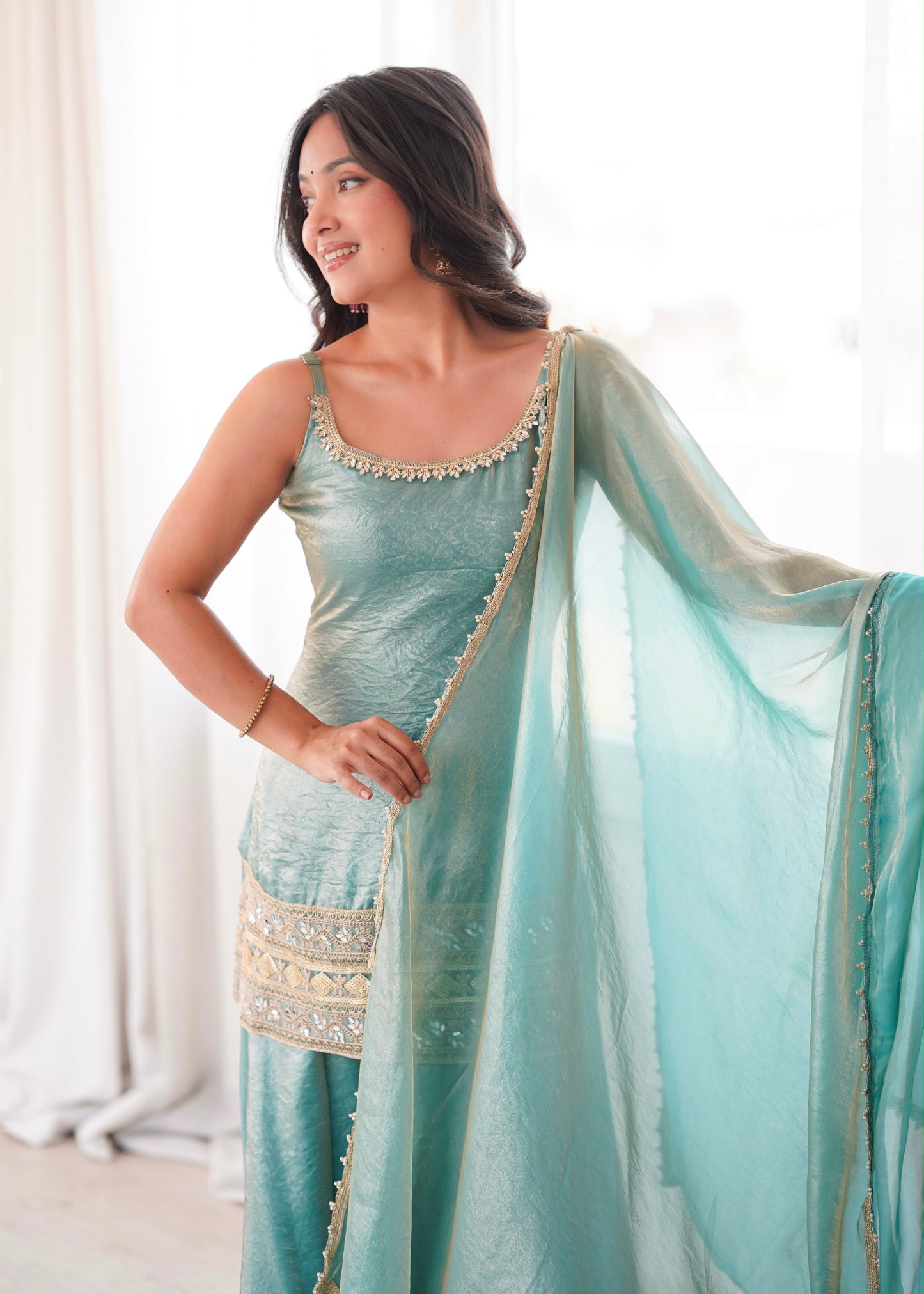 Mirror Glow Ethnic Set – Premium Party Wear