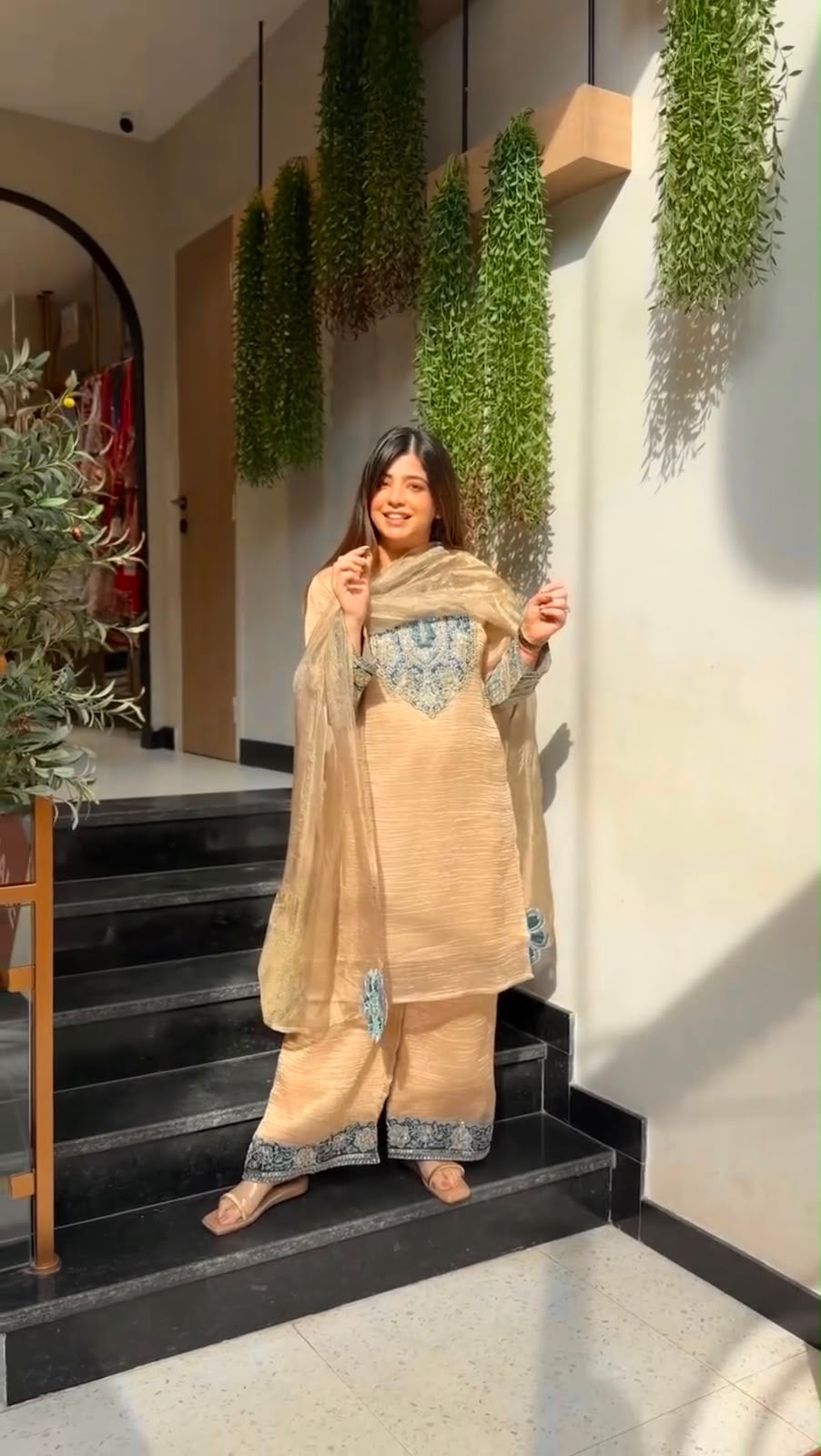 Festive Flair Palazzo Set – Premium Salsa Silk Wear
