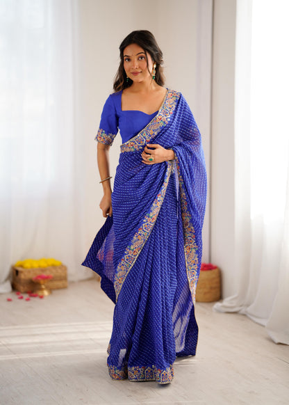 Glow Party Saree – Lightweight Georgette Designer Piece