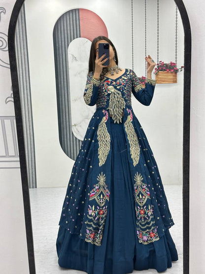 Elegant shrug with stylish crop top With Lehenga