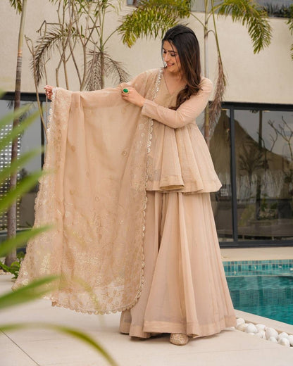 Premium Mukesh Organza Sharara Set