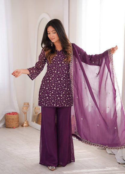 Bell Bottom Style Suit Set – Crunchy Silk Designer Outfit