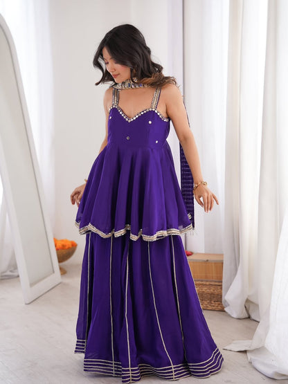 Mirror Belt Plazzo Set – Chinon Designer Outfit