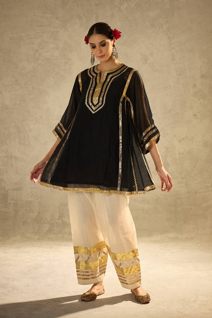 Celebrity Inspired Chinon Co-Ord Set with Fancy Gota Patti Work