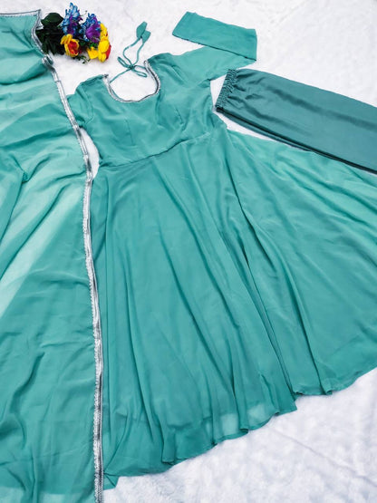 Heavy Flare Faux Georgette Anarkali Set