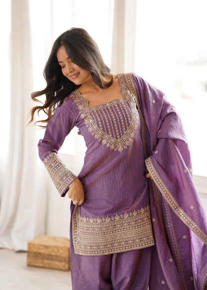 Royal Yoke Farshi Suit – Dori & Sequence Work Collection