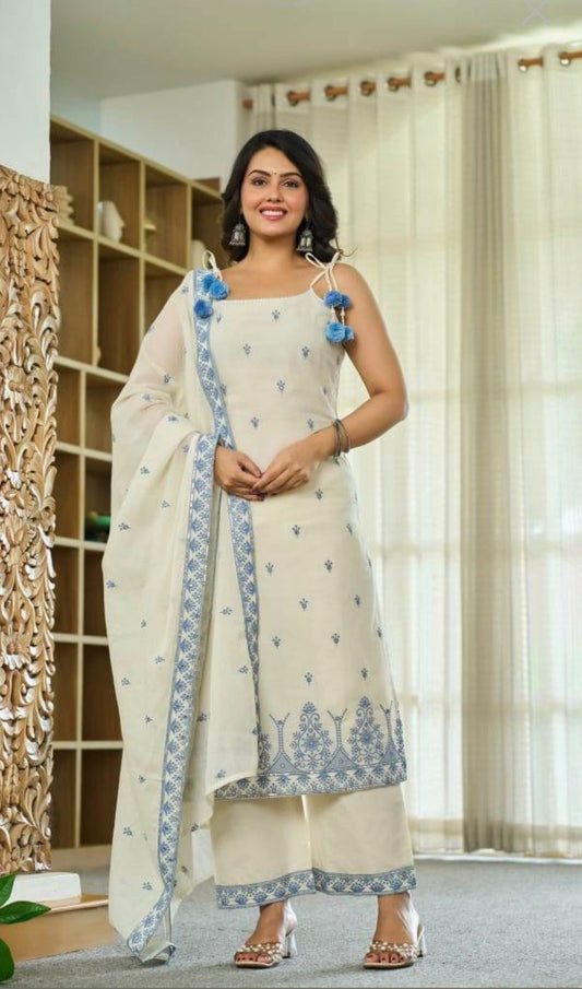 Maska Cotton Silk Suit Set – Embroidered Designer Elegance