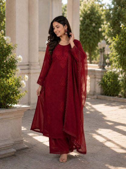 Easy Glam Suit Set – Embroidered Georgette Outfit