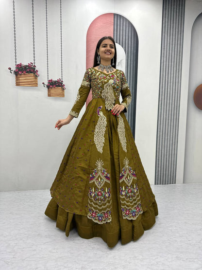 Elegant shrug with stylish crop top With Lehenga