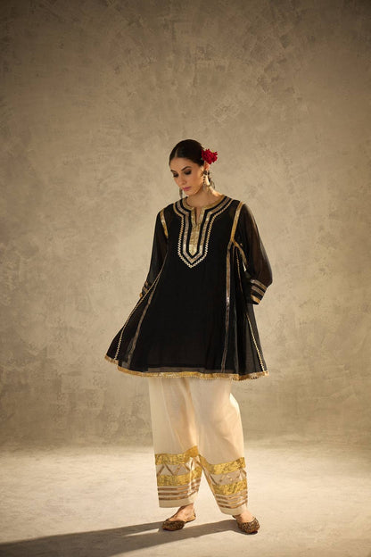 Celebrity Inspired Chinon Co-Ord Set with Fancy Gota Patti Work