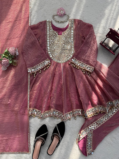 Mirror Dhoti Style Set – Gold Crush Designer Outfit