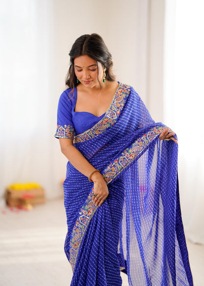 Glow Party Saree – Lightweight Georgette Designer Piece