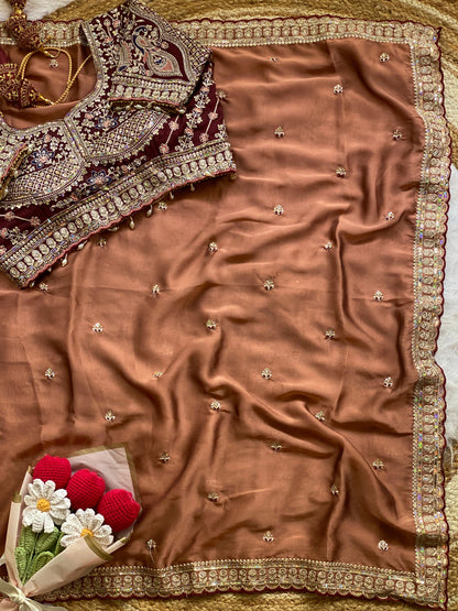 Peacock Collection Saree – Two Tone Rangoli Silk with Heavy Work