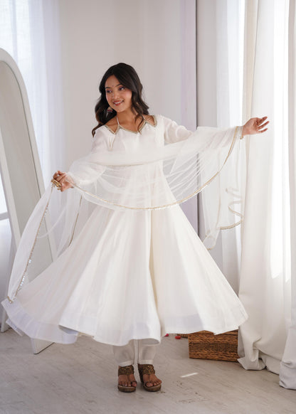 Roman Silk Chanderi Anarkali