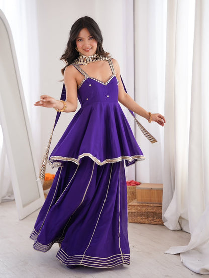 Mirror Belt Plazzo Set – Chinon Designer Outfit