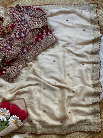 Peacock Collection Saree – Two Tone Rangoli Silk with Heavy Work