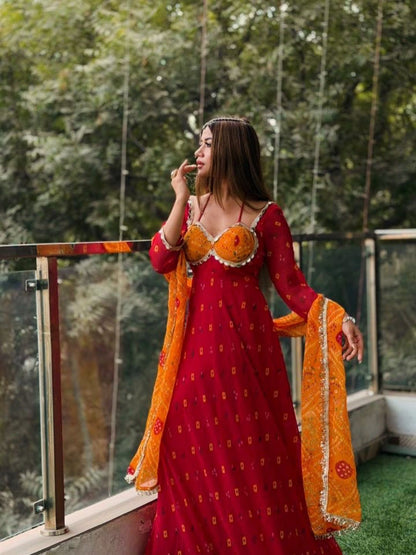 Digital Print & Real Mirror Work – Festive Wear for Women