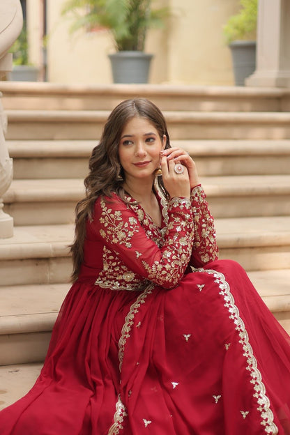 Simple Party Gown – Stylish Embroidered Outfit