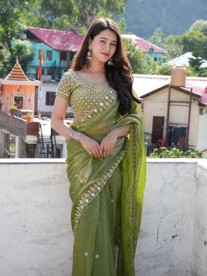 Crystal Grace Beads Saree