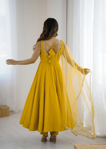 Roman Silk Chanderi Anarkali Set