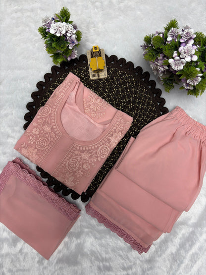 Easy Glam Suit Set – Embroidered Georgette Outfit