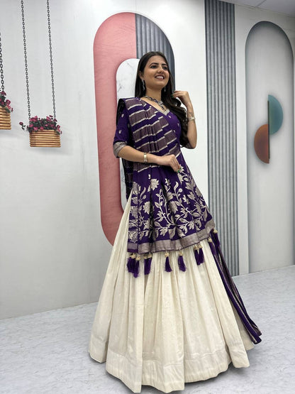 Wedding Special Jacquard Silk Lehenga + Saree Set
