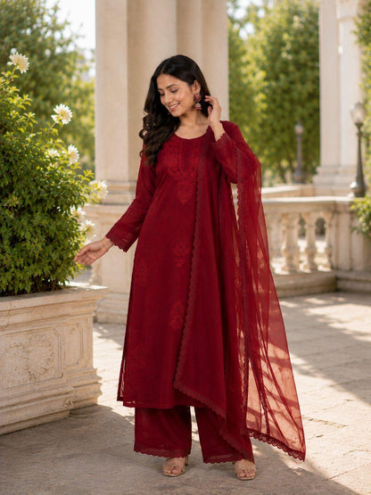 Easy Glam Suit Set – Embroidered Georgette Outfit