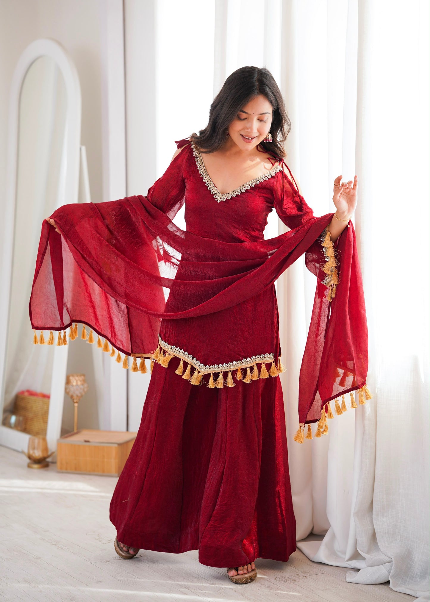 Classic Mirror Plazzo Set – Boutique Ethnic Wear